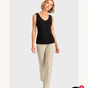 Joseph Ribkoff 143105 Classic Neutral Straight Leg Pant back slits NWOT